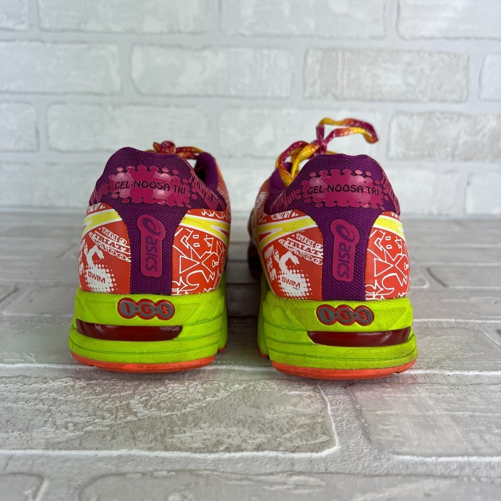 ASICS GEL Noosa Tri 9 Womens 9.5 Running Shoes Neon Multicolor Triathlon T458N - Picture 2 of 12